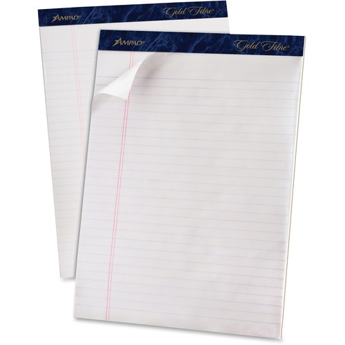Perforated Pads, Wide Rule, 50 Sheets, 8-1/2" x 11-3/4", WE 4/PK