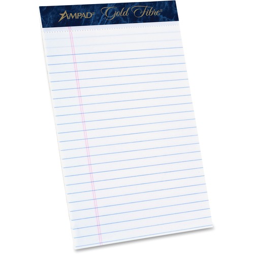 Perforated Pads, Medium Rule, 50 Sheets, 5" x 8", White 12/DZ