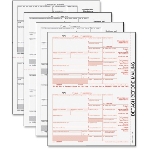 Adams 1099-DIV Tax Forms for 24 Recipients 24/PK
