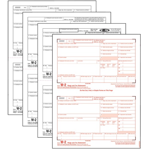 Form, Tax, W-2, 4 Part, Laser 50/PK