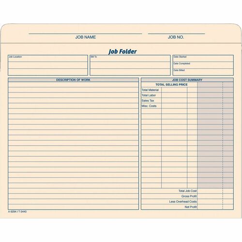 Jacket, Job Folder, 11.75x9.5 20/PK