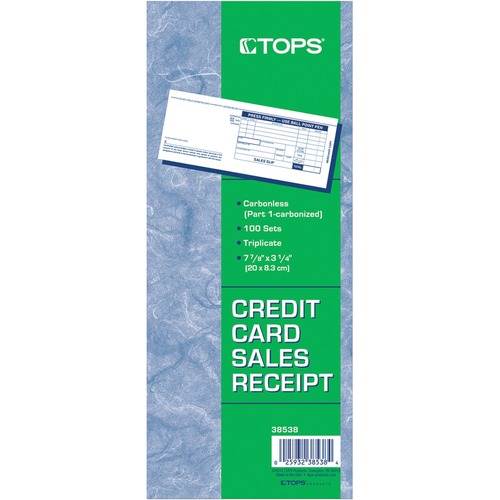 Slip, Sales, Credit, Card, 3 Pt 100/PK