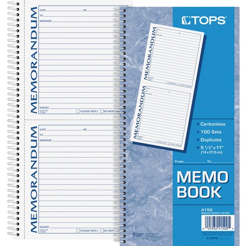 Book, Memo, 2 Part, 11 X 5.5