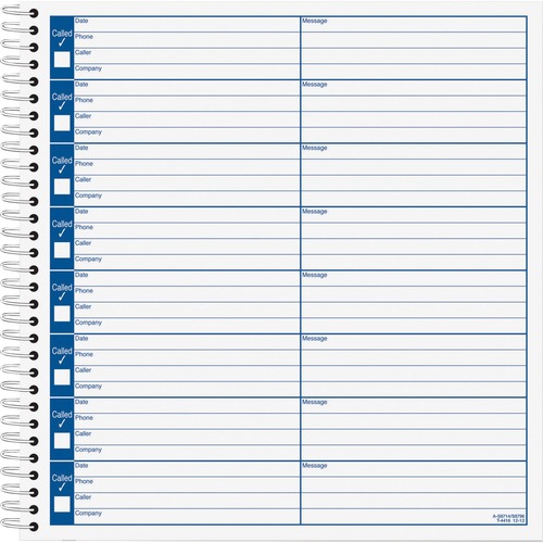 Book, Log, Voice Message, 8.5x8.25"