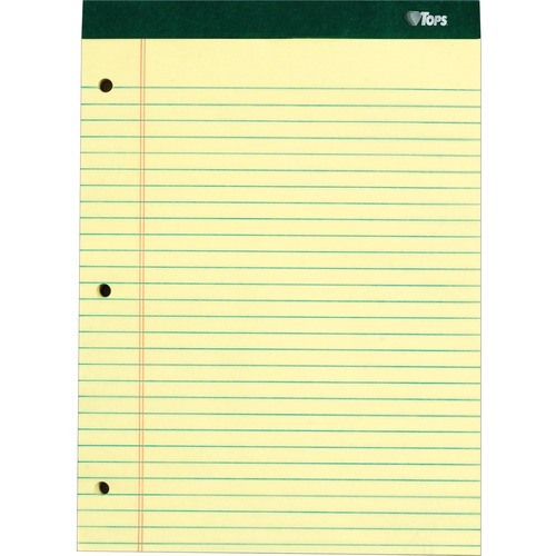 Pad, Legal, 3-Hole Punched, 8.5x11.75 Inch 6/PK