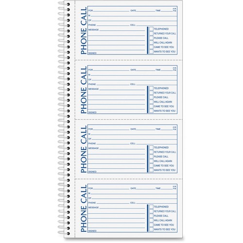 Phone Message Book, 2-Part, Carbonless, 4 Per Page