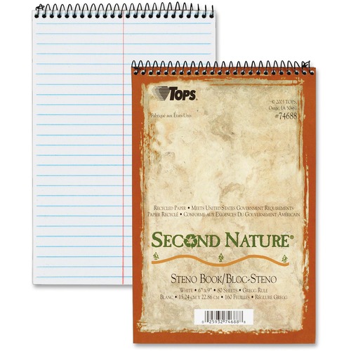Book, Steno, Gregg, 80 Sheet, White
