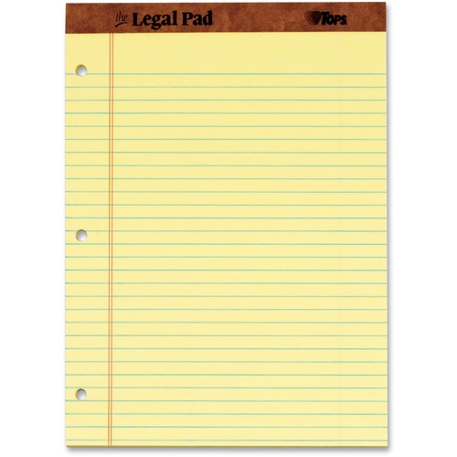 Pad, Legal, 8.5 x 11.75, 3 Hole Punch, Ca 12/DZ