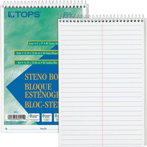 Book, Steno, Gregg, 80 Sheet, White 12/PK