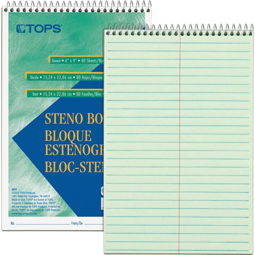 Book, Steno, Gregg, 80 Sheet, Green
