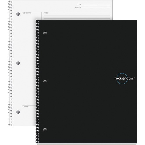 Note-Taking System Notebook, Wire, 20 lb, 11" x 9", 100 Sheets, White
