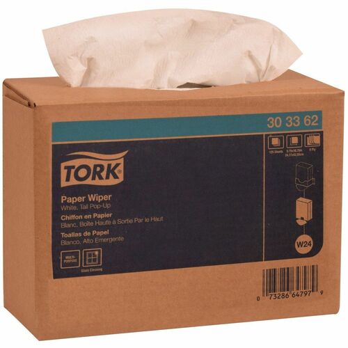 Wipers, White, 1 Ply 8/CT