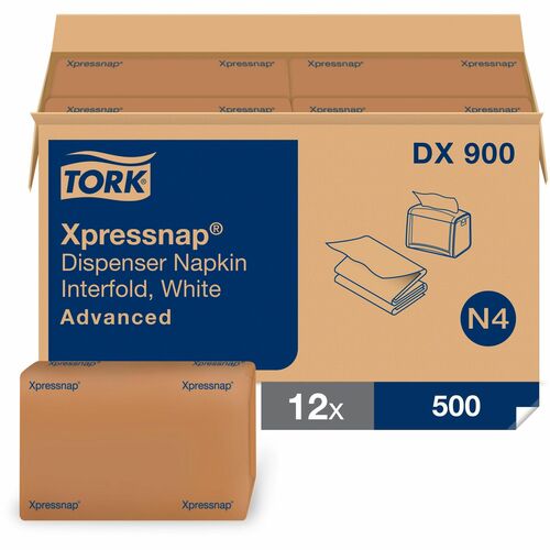 Napkins, 1 Ply, White, 500/Pack 12/CT
