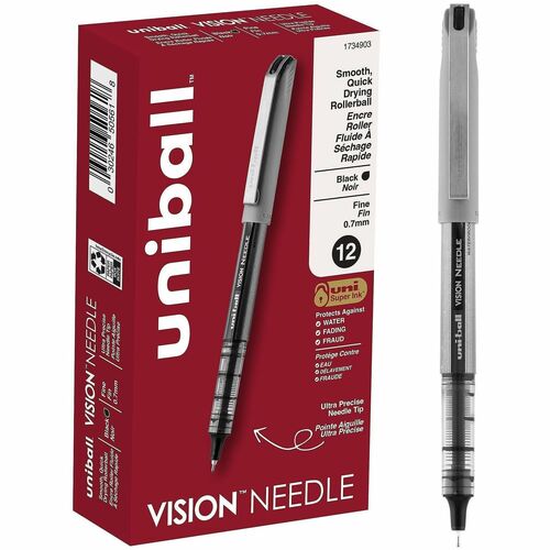 Pen, Ub, Vision, Needle, 0.7, Black 12/DZ