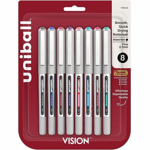 Pen, Roller, Vision, 0.07 Millimeter, Assorted 8/PK