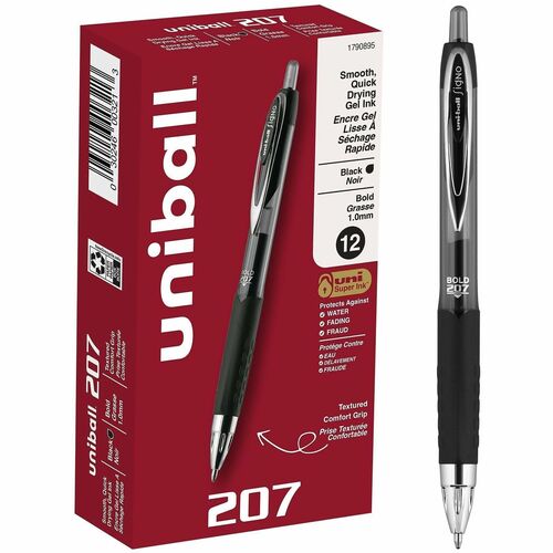 Pen, Uniball, 207, Gel, 1 Meter, Black 12/DZ