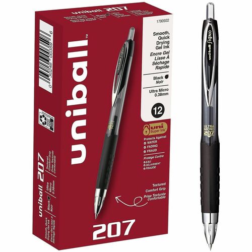 Pen, Gel, Black, 0.38 12/DZ