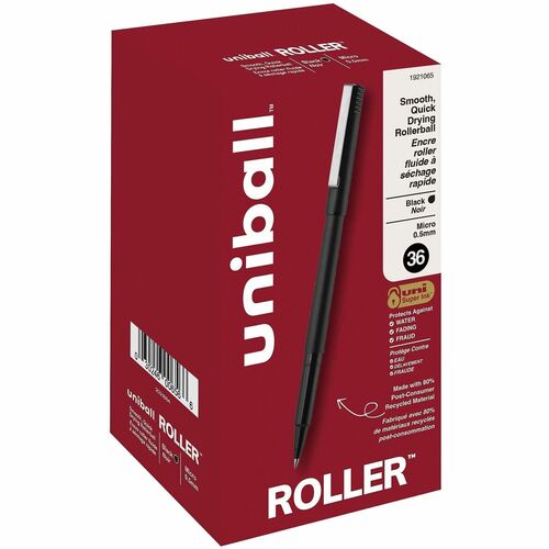 Pen, Rollerball, Classic, 0.5 Millimeter, Black 36/PK