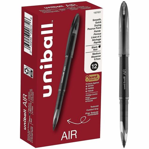 Pen, Uniball, Air, 0.7 Millimeter, Black 12/DZ