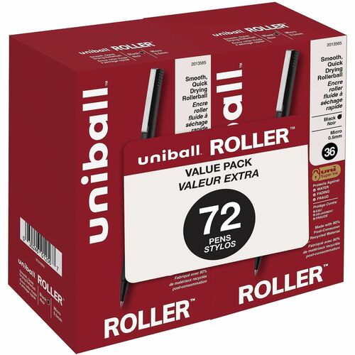 Pen, Rollerball, Classic, 0.5 Millimeter, Black 72/PK