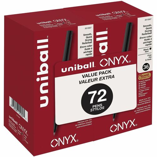 Pen, Rollerball, Onyx, 0.7 Millimeter, Black 72/PK