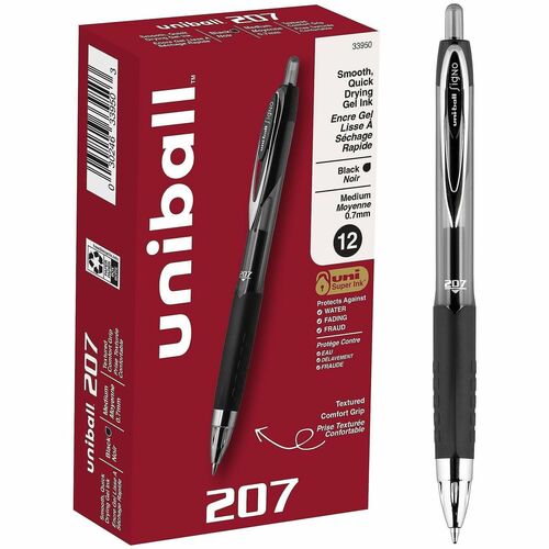 Pen, Gel, 207, Retractable, 0.7 Millimeter, Black 12/DZ