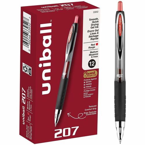 Pen, Gel, 207, Retract, 0.7 Millimeter, Red 12/DZ