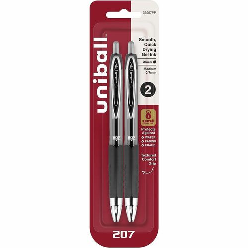 Pen, Gel, Signo 207, Black 2/PK