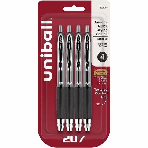 Pen, Gel, 207, 0.7 Millimeter, Black 4/PK