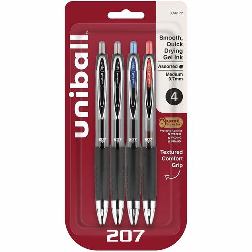 Pen, Gel, 207, Retractable, 0.7 Millimeter 4/PK