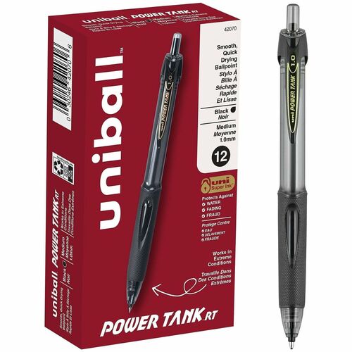 Pen, Powertank RT, BP, Medium, Black 12/DZ