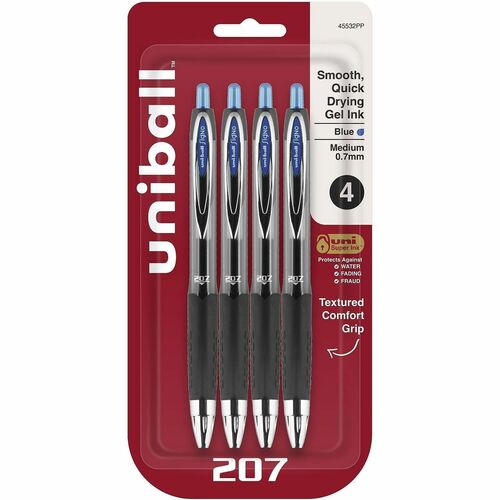 Pen, Gel, 207, 0.7 Millimeter, Blue 4/PK