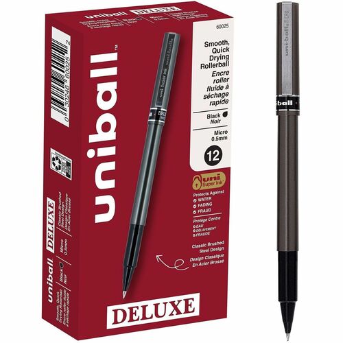 Pen, Uniball, Deluxe, 0.5 Millimeter, Black 12/DZ