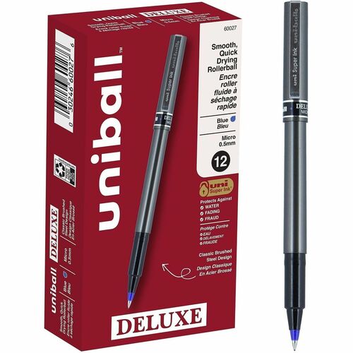 Pen, Uniball, Deluxe, 0.5 Millimeter, Blue Black 12/DZ