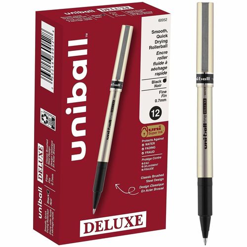 Pen, Uniball, Deluxe, 0.7 Millimeter, Black 12/DZ