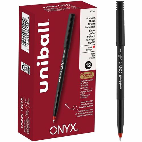 Pen, Uniball, Onyx, 0.7 Millimeter, Red 12/DZ