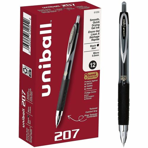 Pen, Gel, 207, Retract, 0.5 Millimeter, Black 12/DZ
