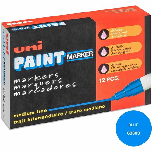 Marker, Oil-Based, Medium Point, Blue Ink 12/DZ