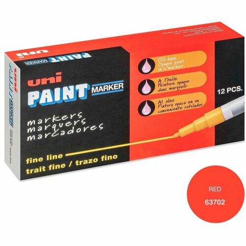 Marker, Unipaint, Oil, Fine, Red 12/DZ