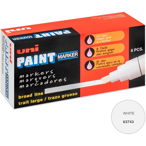 Marker, Broad Point, White 6/BX