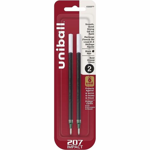 Refill, Gel, Impact/RT, Black 2/PK