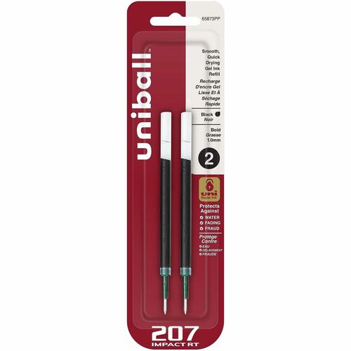 Refill, Gel, Impact/RT, Black 2/PK