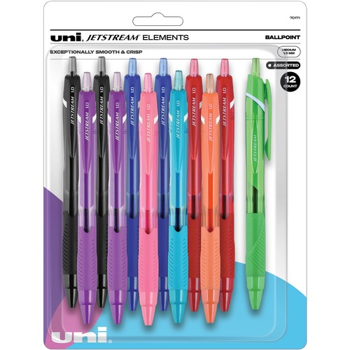 Pen, Ballpoint, Jetstream Elements, 1.0 Millimeter, Assorted 12/PK