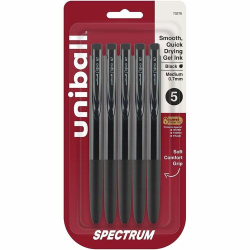 Pen, Gel, Spectrum, 0.7 Millimeter, Black 5/PK