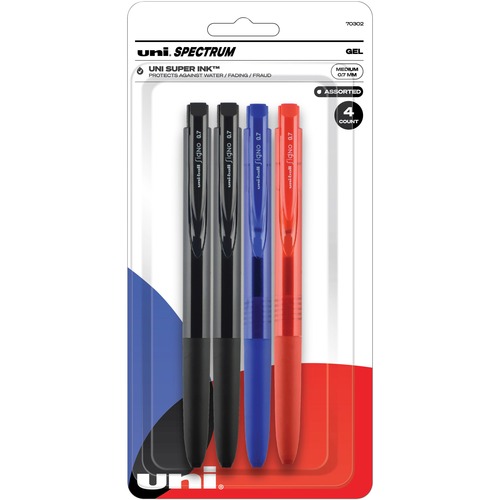 Pen, Gel, Spectrum, 0.7 Millimeter, Asst 4/PK