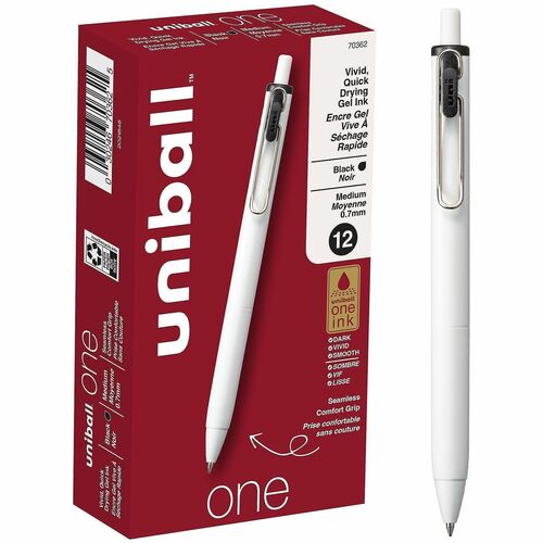 Pen, Gel, Ultra Ball One, 0.7 Millimeter, Black 12/DZ