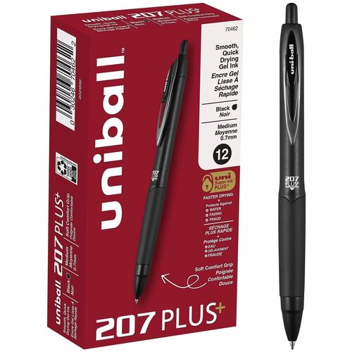 Gel, Pen, 207PL, 0.7 Millimeter, Black 12/DZ