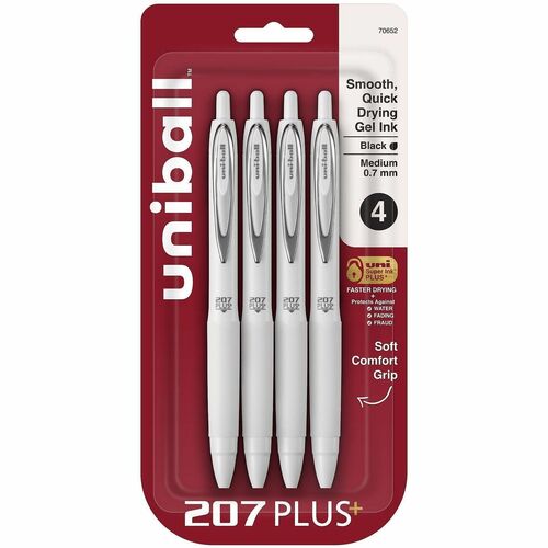 Pen, 207 Plus White Barrel Black 4/PK