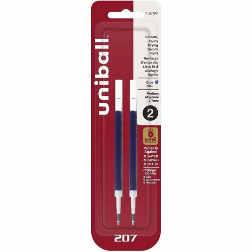 Refill, Gel, UB207, 0.7, Black 2/PK