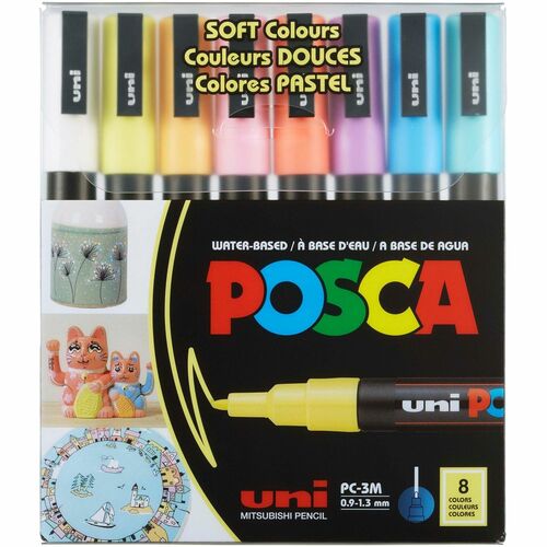 Marker, Posca 8 Count 3 Meter Soft Color 8/PK